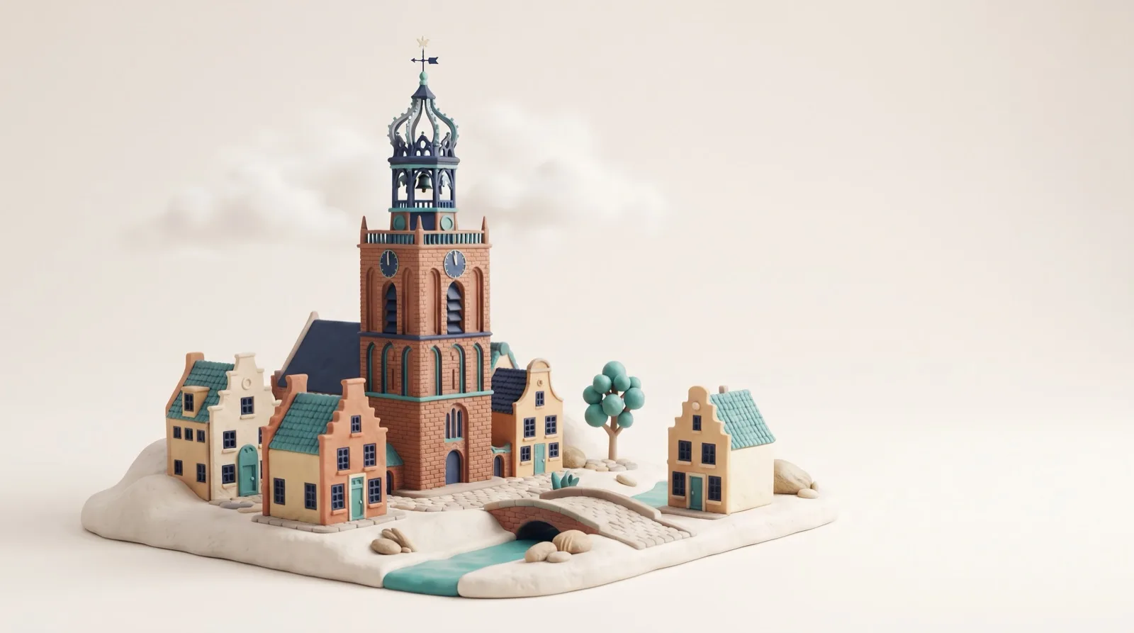 De Grote Kerk van Nijkerk in zachte klei-stijl